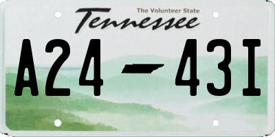 TN license plate A2443I