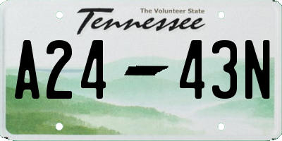 TN license plate A2443N