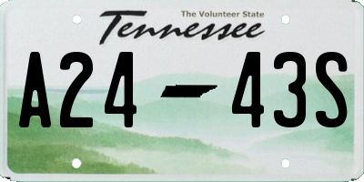 TN license plate A2443S