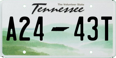 TN license plate A2443T