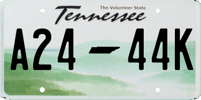 TN license plate A2444K