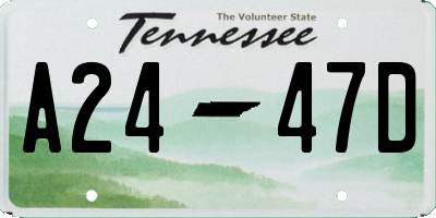 TN license plate A2447D