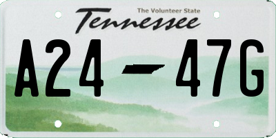 TN license plate A2447G