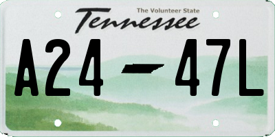 TN license plate A2447L
