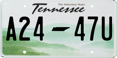 TN license plate A2447U