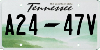 TN license plate A2447V