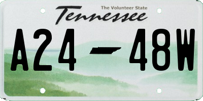 TN license plate A2448W