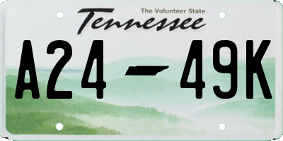 TN license plate A2449K