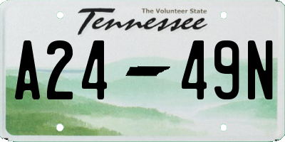 TN license plate A2449N