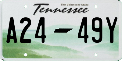 TN license plate A2449Y