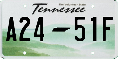 TN license plate A2451F