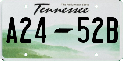 TN license plate A2452B