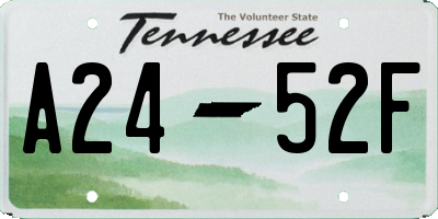 TN license plate A2452F