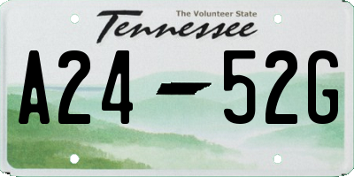TN license plate A2452G