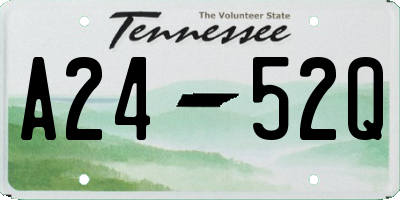 TN license plate A2452Q