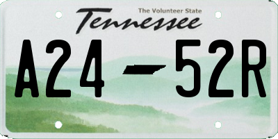 TN license plate A2452R