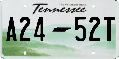 TN license plate A2452T