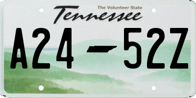 TN license plate A2452Z