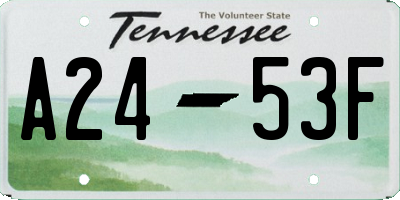 TN license plate A2453F