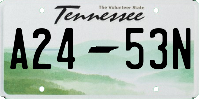 TN license plate A2453N