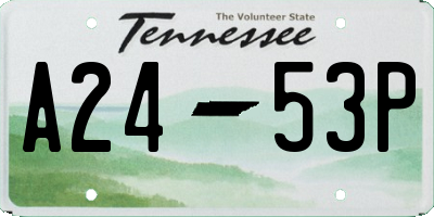 TN license plate A2453P