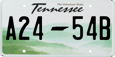 TN license plate A2454B