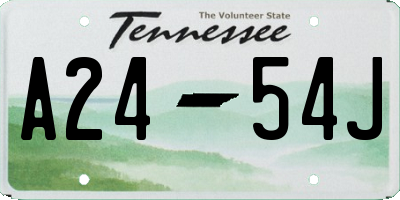 TN license plate A2454J