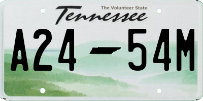 TN license plate A2454M