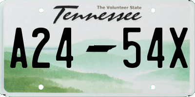 TN license plate A2454X