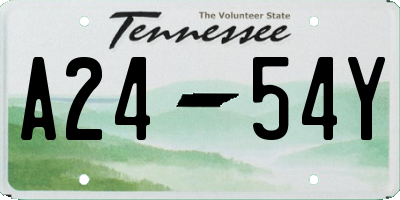 TN license plate A2454Y