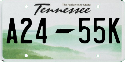 TN license plate A2455K