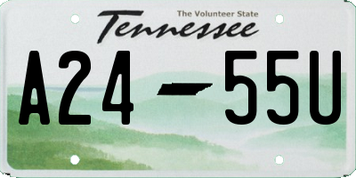 TN license plate A2455U
