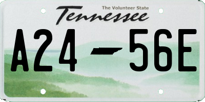 TN license plate A2456E