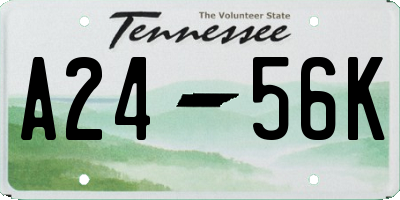 TN license plate A2456K
