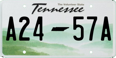 TN license plate A2457A