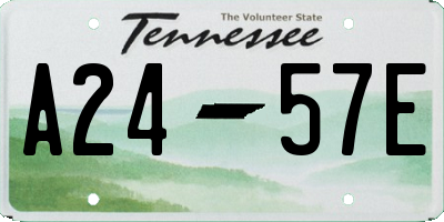 TN license plate A2457E