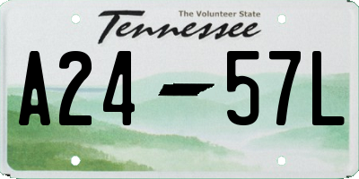 TN license plate A2457L