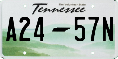 TN license plate A2457N