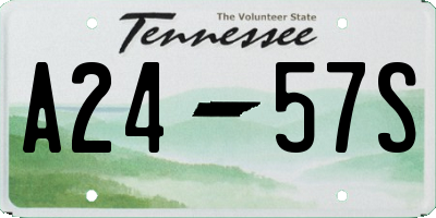 TN license plate A2457S