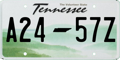 TN license plate A2457Z