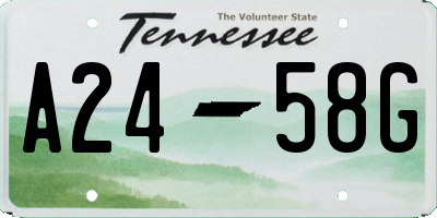 TN license plate A2458G