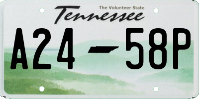 TN license plate A2458P