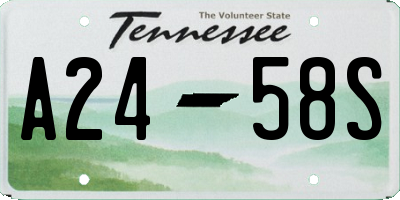 TN license plate A2458S