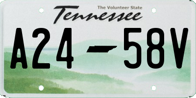 TN license plate A2458V