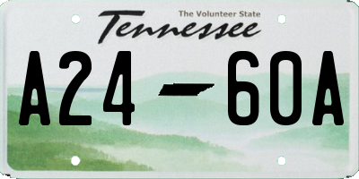 TN license plate A2460A