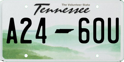 TN license plate A2460U
