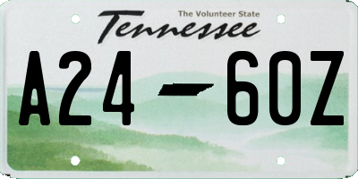 TN license plate A2460Z