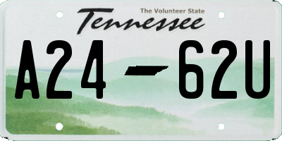 TN license plate A2462U