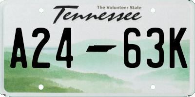 TN license plate A2463K