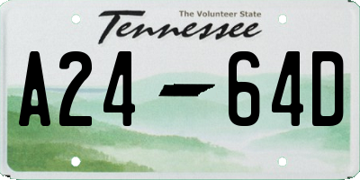 TN license plate A2464D